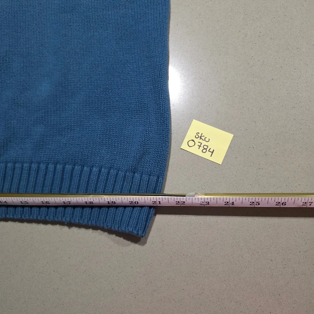 Eddie Bauer Mens Blue 100% Cotton Crewneck Ribbed Knit Sweater Size Large - Picture 4 of 11